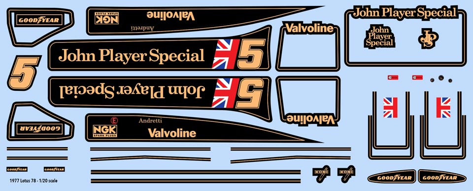 1978 JPS Lotus 78 Decals