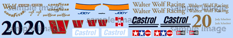 1978 Wolf WR1 Decals