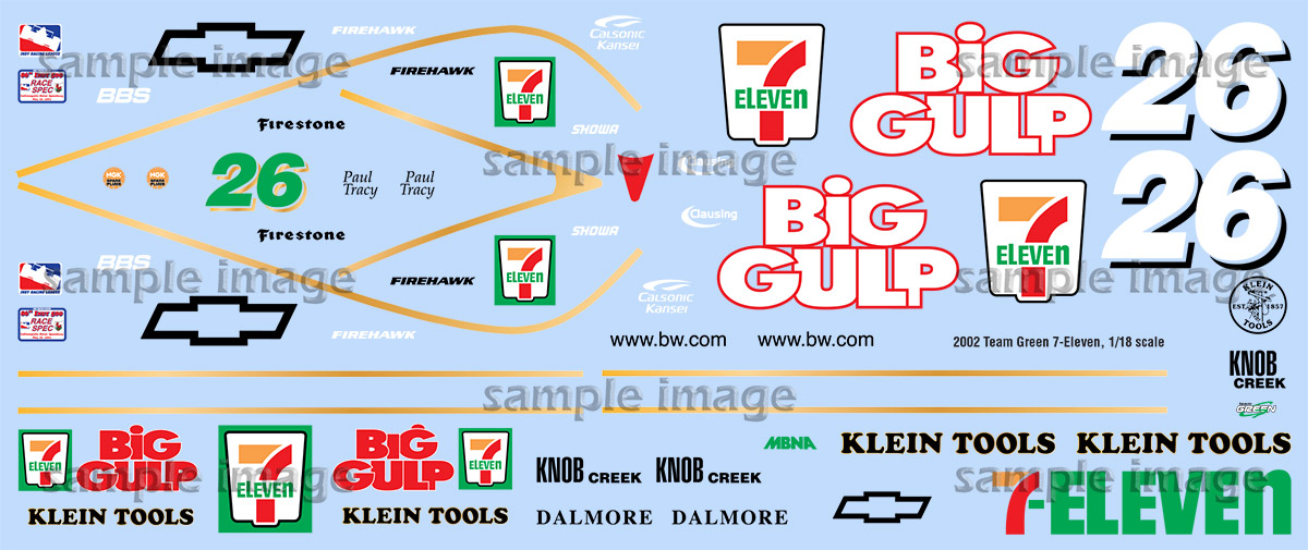 Décalcomanies 7 ELEVEN 1/18 - Lot De 20, échelle Modèle Réduit, INTERDECAL