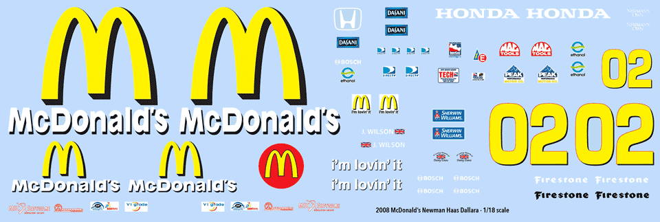 2008 McDonald's Dallara Decals