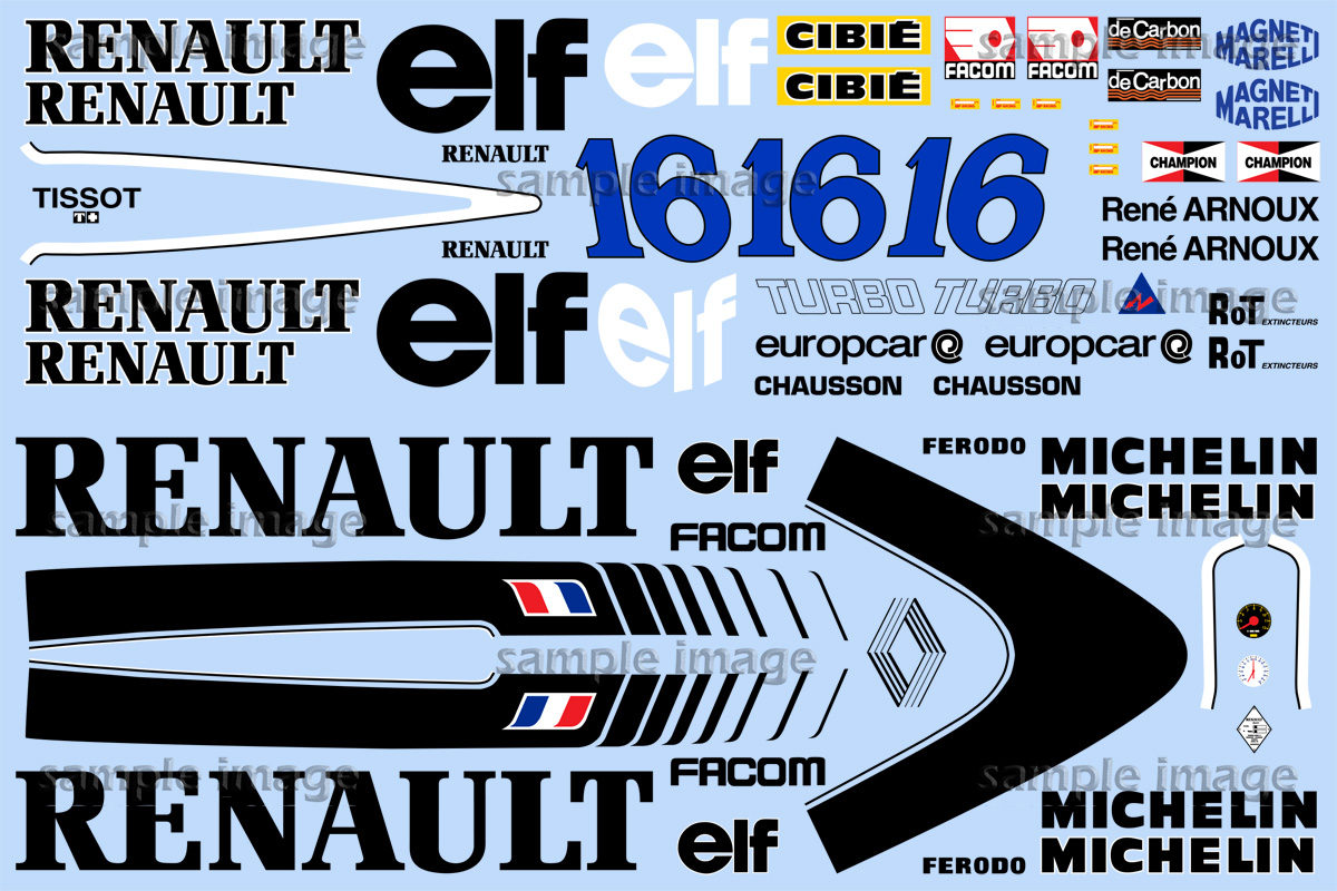 1980 Renault RE20 Decals