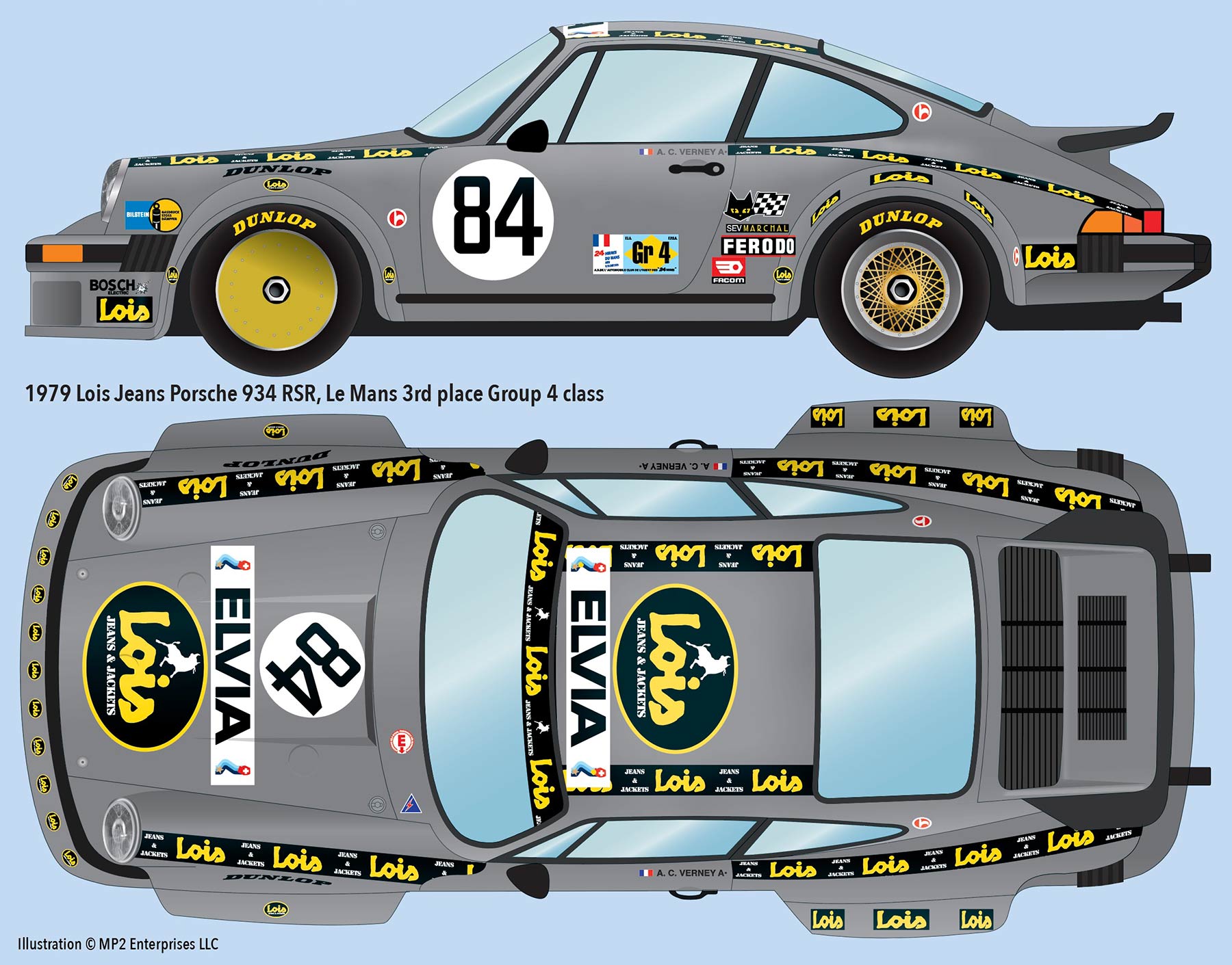 Miniature Porsche 934 Turbo #84 - Le Mans 1979 - Universal Hobbies - 1/43